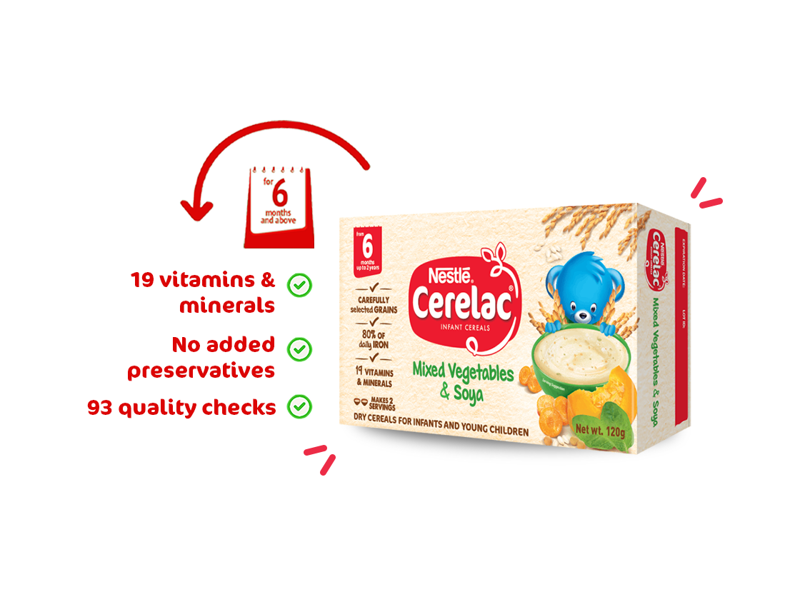 CERELAC Mixed Vegetables & Soya Infant Cereal 120g