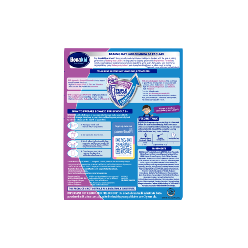 Bonna Kid 350g Back of Box