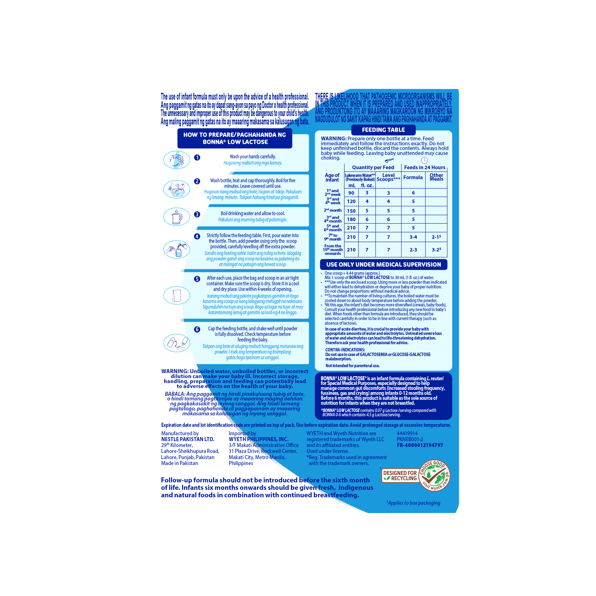 Bonna® Low Lactose 0-12 Months Old