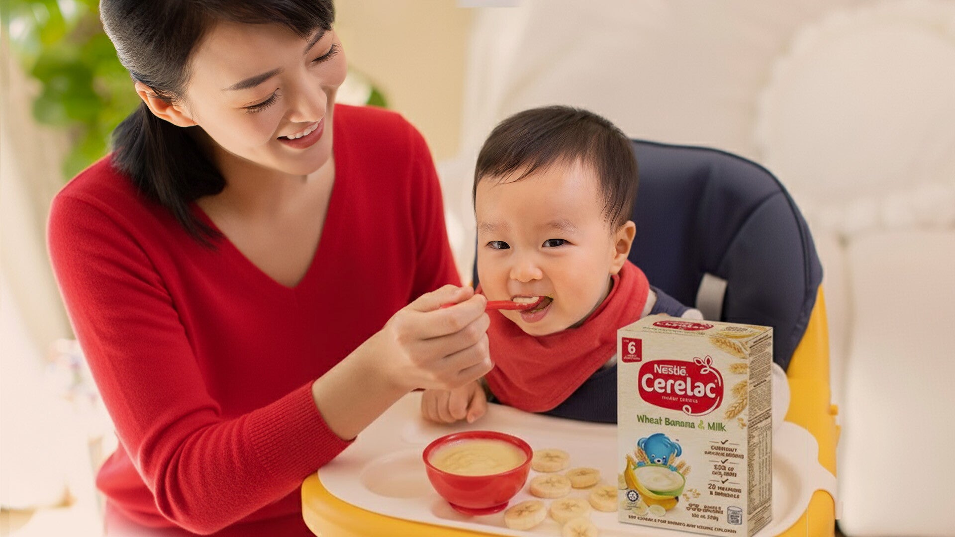 A Tasty First Try: CERELAC® Wheat Banana & Milk with No Added Table Sugar