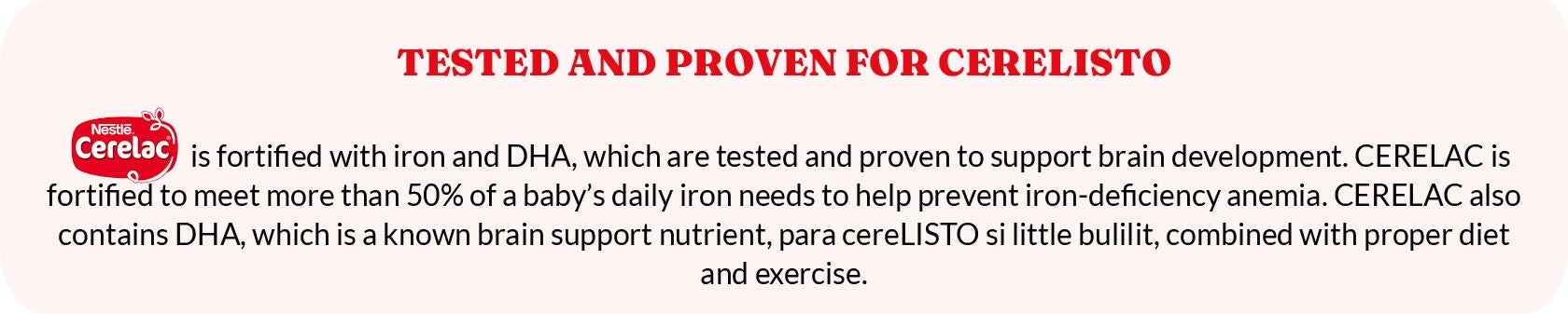 TESTED AND PROVEN FOR CERELISTO
