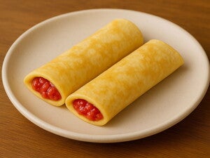 Wrap and Roll with Fruit Puree (Strawberry and Banana)
