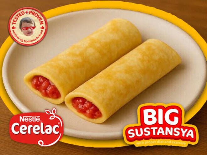 Wrap and Roll with Fruit Puree (Strawberry and Banana)