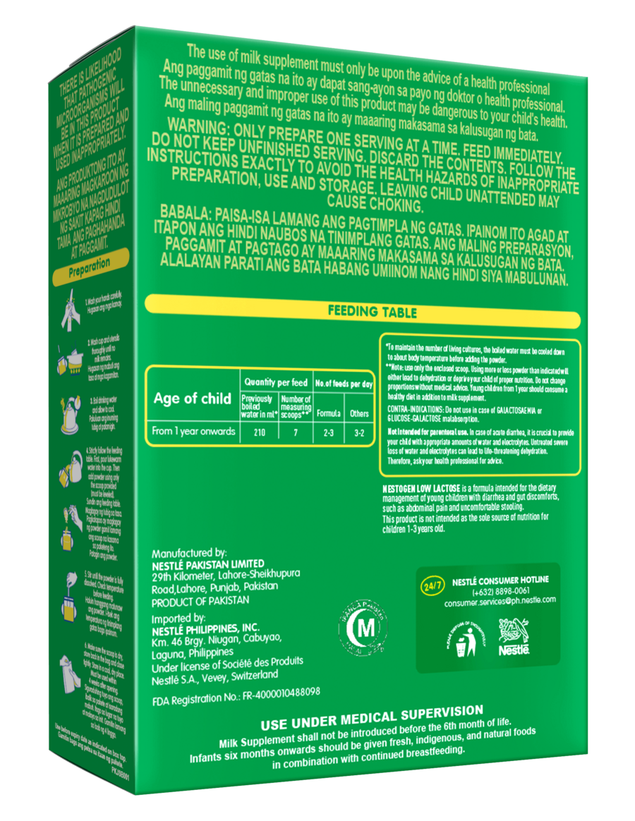 Nestogen® Low Lactose Milk for 1-3 Years Back Shot