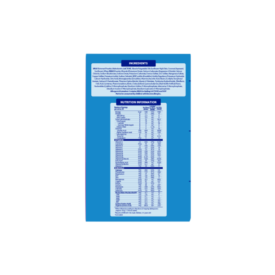 Bonakid Pre School Three Plus 1.2kg Nutritional Contents