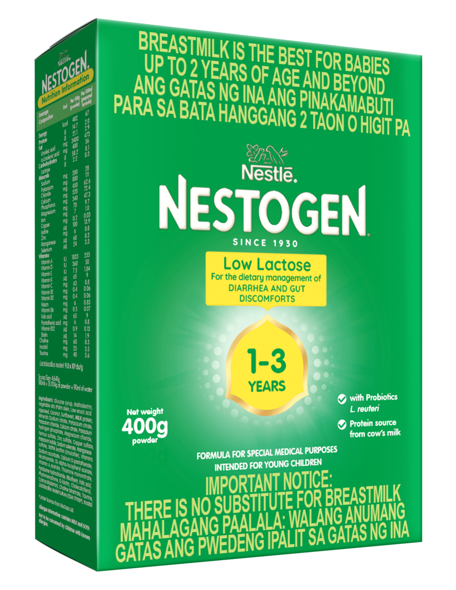 Nestogen® Low Lactose Milk for 1-3 Years Front Shot