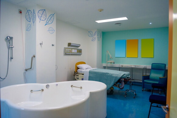 Hospital maternity ward with water birth facilities. Hospital maternity ward with water birth facilities.